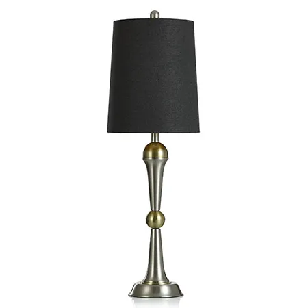 BOULDER GOLD | Steel Buffet Lamp with Black Shade | 100 Watts | 33in ht.