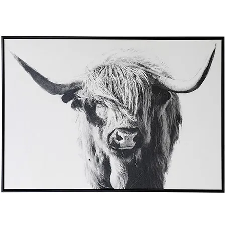 HIGHLAND COW PORTRAIT | Framed Printed Canvas | 51in X 35in